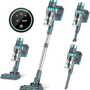 Belife Cordless Vacuum Cleaner, 22Kpa Stick Vacuum, Max 45mins Runtime, 380W Brushless Motor with Led Touch Screen, 6 In 1 Lightweight Wireless Vacuum Cleaners for Hard Floor Carpet Car Pet Hair