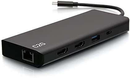 C2G USB-C® 9-in-1 Dual Display Docking Station with HDMI®, Ethernet, USB, 3.5mm Audio and Power Delivery up to 60W - 4K 30Hz (TAA Compliant)