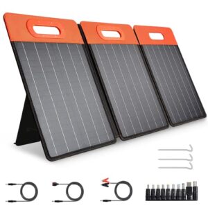 GOLABS SF60 Solar Panel 60W Foldable Portable Monocrystalline with TypeC/DC/QC3.0 Output for Laptop Phone Power Station, 3 Cables Included
