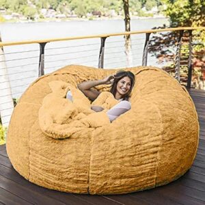 Giant Bean Bag Chair Cover Without Filling Big Soft Micro-Fiber Adult Beanbag Chair Outside Cover Washable Zipped Lazy Sofa Chair, Recreational Room, Living Room, Office