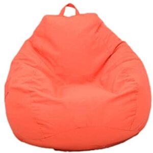 Highdi Bean Bag No Filler Solid Color Gaming Beanbag Chair Cover for Adult Kids Without Filling Highback Comfortable Lazy Sofa Beanbag Soft Toy Storage Bean Bag Seat (Orange,60x70cm)