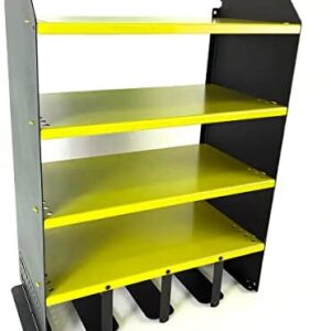 MegaMaxx Power Tools Storage Charging Station with 4 Tool Hanging Capacity and 4 Shelf - Wall Mount Toolbox Rack Cabinet for Home, Workshop, DIY Garage Hand Tools Organiser (Yellow)
