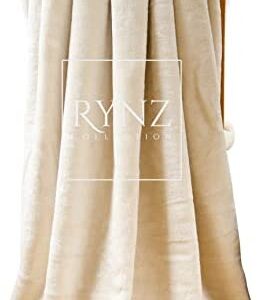 Mink Faux Fur Throw 8 Colours, Large & Xtra Large 2-3 Seater Sofa/Bed Blanket (Extra Large (200x240cm), Cream)