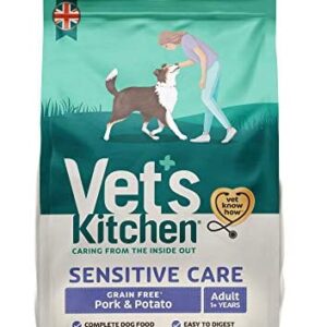 Vet's Kitchen - Grain Free - Complete Dry Dog Food - Sensitive Care Pork and Potato - Advanced Nutrition for your Adult Dog - 2.2kg
