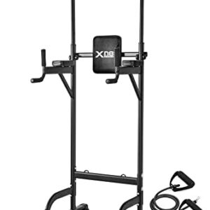 Xn8 Dip Station Multifunctional Pull Up Bar Free Standing Power Tower Adjustable Dip Bars for Home Training Gym, 7 in 1 Chin up, Push Up, Sit Up, Triceps, Abdominal Exercise