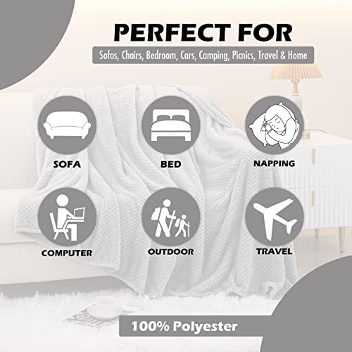GLS Home Luxury Throw Blanket Double Size Waffle Honey Comb Throw Blanket Super Soft Lightweight Warm Cosy Fleece Throws for Couch Bedspread Travel Sofa Throw Blanket (Grey, Double - 150x200cm) - Image 4