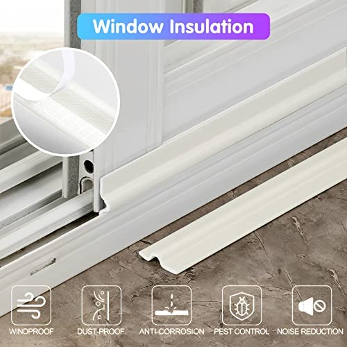 Draft Excluder for Windows, 6m/236inch Acoustic and Windproof Dustproof Window Seal Strip, Doors, Windows, Cabinet Doors Draught Excluder Tape, Foam Super Adhesive Backing Window Insulation(White) - Image 2