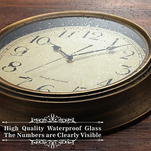 Plumeet Retro Wall Clock 13'' Non Ticking Classic Silent Metal Wall Clocks Decorative Kitchen Living Room Bedroom - Battery Operated (13'', Arabic Numerals) - Image 5