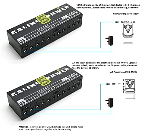Guitar Pedal Power Supply - Exqline Effect Pedal Board Power Supply 10 Isolated DC Output for 9V/12V/18V Effect Pedal Power with Bright Blue LED Isolated Short Circuit/Overcurrent Protection - Image 4