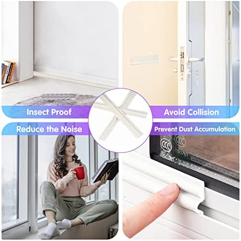 Draft Excluder for Windows, 6m/236inch Acoustic and Windproof Dustproof Window Seal Strip, Doors, Windows, Cabinet Doors Draught Excluder Tape, Foam Super Adhesive Backing Window Insulation(White) - Image 5