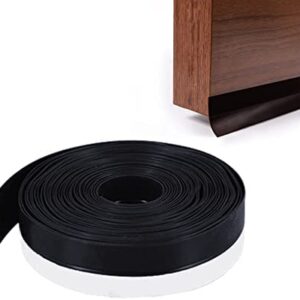 6M Draft Excluder for Doors,25/35/45mm(W) Door Seal Strip Bottom,Silicone Door Bottom Seal Strip Tape,Door Sealing Strip,Draught Excluder for Doors Windproof Weather Stripping (Black, 35mm)
