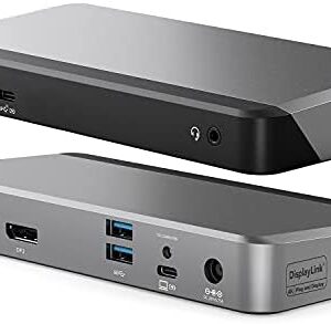 ALOGIC Dual 4K Display Universal Docking Station DX2 with 65W Laptop Compatible with Mac and Windows, 2x4K@60Hz DisplayPort,1xUSB-C 10G (with Fast Charging),3xUSB-A 5G, Audio, Ethernet