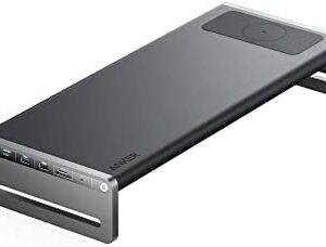 Anker 675 USB-C Docking Station (12-in-1, Monitor Stand, Wireless) with 10Gbps USB-C Ports, 4K@60Hz HDMI Display, Wireless Charging Pad, for Lenovo ThinkPad, MacBook Pro M1 / M2 and More USB-C Devices