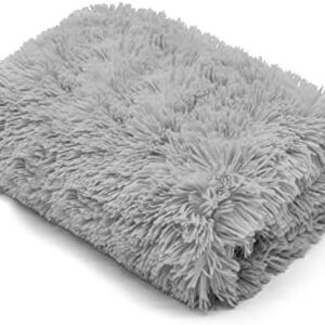 LSC Luxury Hug and Snug Cuddle Throw Blanket Double Size Extra Fluffy Blanket Super Soft Warm Cosy 100% Polyester Long Hair Throws for Couch Bedspread Travel Sofa Throw (GREY, Double - 150X200cm)