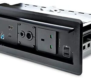 StarTech.com Conference Room Docking Station with Power/Charging; Table Connectivity Box, Universal USB-C Laptop Dock, 60W PD, 4K HDMI, USB Hub, Audio, 1x AC Outlet, 2xUSB Charge Ports (KITBXDOCKPUK)