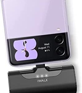 iWALK 4500mAh Portable Charger,Ultra-Compact USB C Power Bank, Small Battery Pack, Compatible with Samsung Galaxy S23,S22 Z Flip3 S20,S10,S9,S8,Note 20/10/9/8,LG V35/G8/7/5,Google Pixel, Black