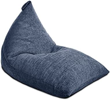 rucomfy Beanbags Weave Humbug Large Bean Bag. Use as Recliner Chair or Lounger Teens and Adults. Chunky Durable Fabric 90 x 140 x 116cm (Marine)