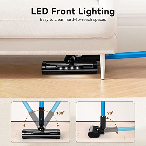 Aigostar Cordless Vacuum Cleaner with Powerful Suction, Lightweight Stick Vacuum for Carpet, Pet, Floor, LED Floor Lights, Anti Hair Wrap, Up to 41Mins Runtime, 250W - Willie - Image 5