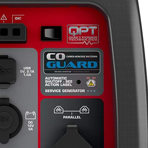 Briggs & Stratton 030801 Petrol Portable Inverter Generator PowerSmart Series P2400, 2400 Watt/1800 Watt Clean Power, Ultra Quiet and Lightweight , Grey - Image 6