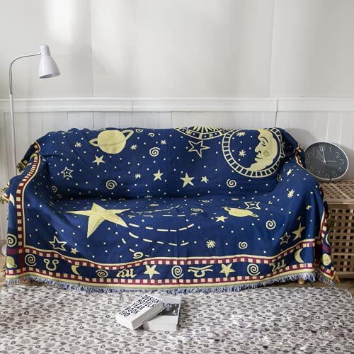VANJOROY Bohemian Multi-functional Large Throw Blanket For 2 3 seater with Tassels, 100% Handwoven Cotton Knitted Armchair Throw for Couch, Sofa and Bed…… (130 * 180cm/51 * 71in) - Image 3