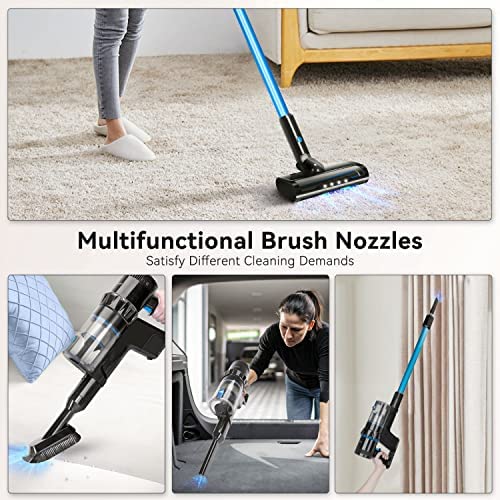 Aigostar Cordless Vacuum Cleaner with Powerful Suction, Lightweight Stick Vacuum for Carpet, Pet, Floor, LED Floor Lights, Anti Hair Wrap, Up to 41Mins Runtime, 250W - Willie - Image 6