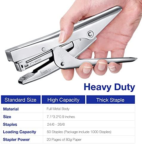 Stapler,with 1000 Staples and Remover Set 20 Sheets Capacity Full Desktop Office Size Work - Image 2