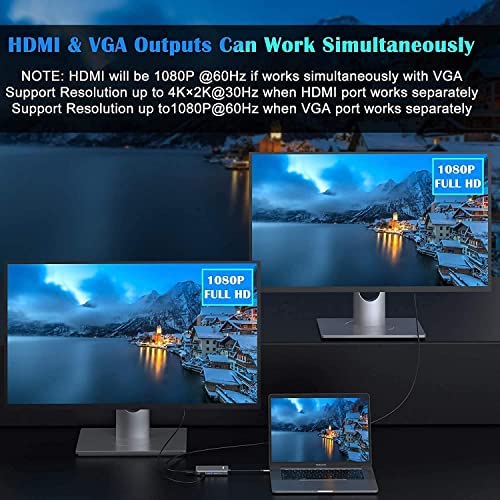 USB C Hub Docking Station, 10 IN 1 MacBook Pro Adapter Multiport USB C Hub with 4K HDMI+VGA, 3 USB 3.0, RJ45 Ethernet, 100W PD, SD/TF, Audio, USB-C Dongle Laptop Dock for HP/MacBook/Dell/Surface - Image 3