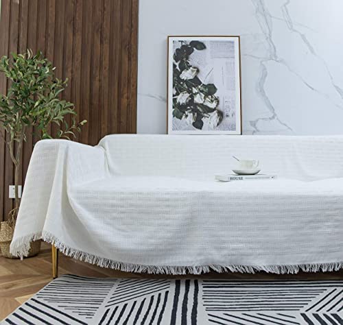 SHARBDA Sofa Throw Blanket with Tassels Throws for Sofa (white, 130 * 180cm) - Image 7
