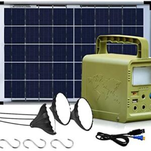 ECO-WORTHY 84Wh Portable Power Station, Solar Generator with 18W Solar Panel, Flashlights, Camp Lamps with Battery, USB DC Outlets, for Outdoor Camping, Home Emergency Power Supply, Hurricane, Fish