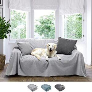 Lucky Paws® UK Luxurious Waterproof Sofa Cover – Robust Waterproof Sofa Throw Blanket Dog Sofa Protector – Waterproof Dog Sofa/Bed/Couch Cover Blanket (Light Grey, 200 x 200cm)