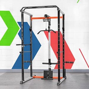 METIS Power Cage Gym Set - Pull Up and Dip Station with Optional Pulley System | Strength Training Equipment | Power Rack Home Gym Equipment | Squat Rack Stands