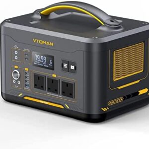 VTOMAN Jump 1500X Portable Power Station 1500W - 828Wh LiFePO4 Solar Power Station with Capacity Expandable, 1500W Constant-Power Battery Powered Generator, Dual 100W PD Type-C & Regulated 12V/10A DC