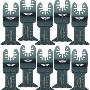 10 x 44mm TopsTools FA44J_10 Fast Fit Coarse Wood Cutting Blades Compatible with Dewalt Stanley Black and Decker Bosch Fein (Non-StarLock) Makita Milwaukee Parkside Ryobi Worx Workzone Multitool