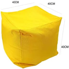 Voice7 Waterproof Bean Bag Chair Footstool Cube 12 Colors - Indoor Outdoor Beanbag Pouffe Medium Size 40 x 40 x 40 cm (Yellow) - Image 2