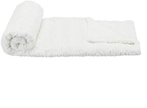 Amazon Basics Fuzzy Faux Fur Sherpa Throw Blanket, 127 x 152 cm - Cream - Image 3