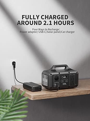 VDL Portable Power Station 800W/510Wh, Lightweight Li-ion Battery Backup,2 Hours Fast Charged, 7-Port Electric Generator, 2 x AC Outputs Solar Generator for Home/Outdoor/Camping/Emergency/RV PS0800 - Image 3