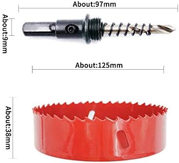 Bi-Metal Hole Saw Drill Bit HSS Hole Cutter with Arbor for Wood and Metal LAIWEI (4-29/32"(125mm)) - Image 3
