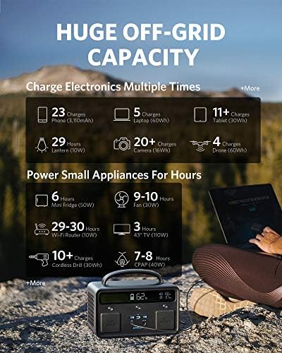 Anker Portable Power Station, PowerHouse II 400, 300W/388.8Wh Portable Power Station, 230V AC Outlet/60W USB-C Power Delivery Portable Generator for Road Trips, Camping, Emergency Power(Renewed) - Image 2