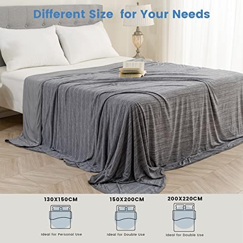 OMERAI Cooling Blanket 150X200CM for Night Sweats Cool Blanket for Sleeping Double-sided Keep Cool Summer Blanket Breathable Cold Blanket Lightweight Cooling Blankets for Bed Sofa Travel Grey - Image 6