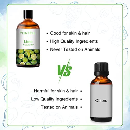 PHATOIL Lime Fragrance Oils for Aromatherapy, Essential Oils for Diffusers for Home, Premium Quality Lime Fragrance Essential Oil, Perfect for Diffuser, Relaxation, Yoga, Skin Care - 100ml - Image 4