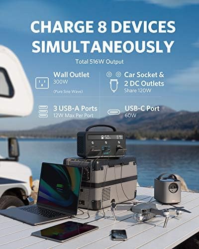 Anker Portable Power Station, PowerHouse II 400, 300W/388.8Wh Portable Power Station, 230V AC Outlet/60W USB-C Power Delivery Portable Generator for Road Trips, Camping, Emergency Power(Renewed) - Image 3