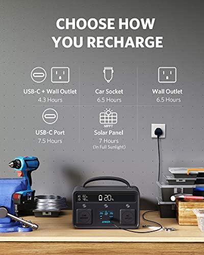 Anker Portable Power Station, PowerHouse II 400, 300W/388.8Wh Portable Power Station, 230V AC Outlet/60W USB-C Power Delivery Portable Generator for Road Trips, Camping, Emergency Power(Renewed) - Image 7