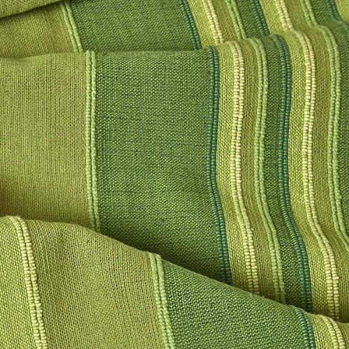HOMESCAPES Extra Large Green Throw “Morocco” Cotton Textured Stripe Throw 254 x 356 cm Bedspread Sofa Throw Handmade Suitable for 3 or 4 Seater Sofas or Double King and Super King Size Beds - Image 4