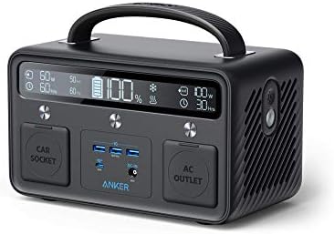 Anker Portable Power Station, PowerHouse II 400, 300W/388.8Wh Portable Power Station, 230V AC Outlet/60W USB-C Power Delivery Portable Generator for Road Trips, Camping, Emergency Power(Renewed)