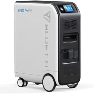 BLUETTI Solar Power Station EP500Pro, 5100Wh LiFePO4 Battery Backup w/ 5 3000W AC Outlets (6000W Surge), UPS Battery Backup, 2400W MPPT Solar, Solar Generator for Home Use, Power Outage, Emergency