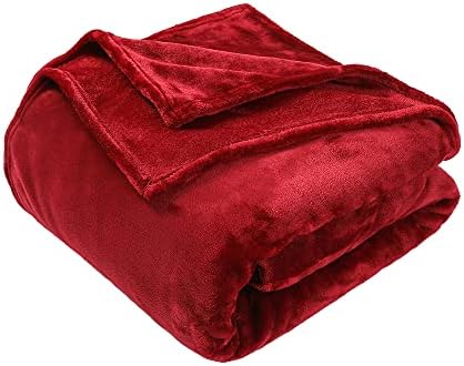 GonZalo GraCia. Fleece Blanket Reversible Burgundy/Maroon Throw For Sofa 200x240cm Faux Fur Bed Blanket 400 GSM Winter Warm (Burgundy/Maroon, King 200x240 cm)