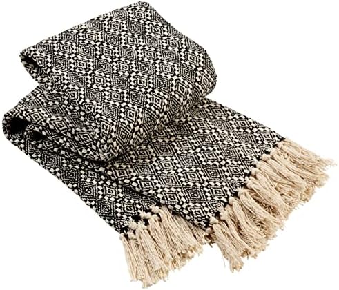 Olivia Rocco Home Throws Eco Friendly Super Soft Recycled Cotton Throw Blanket Comfortable Sustainable Perfect for Your Sofa Bed or Chair Lightweight, Casablanca 228x254 cm