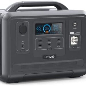 VDL Portable Power Station 960Wh/1200W, LiFePO4 Battery Fully Charged Within 1 Hours, 11-Ports Electric Generator, Solar Generator for Outdoor Camping Home Emergency HS1200
