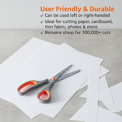 Amazon Basics Multipurpose Stainless Steel Office Scissors, Comfort Grip, PVD Coated, Pack Of 3, Multicolour - Image 3