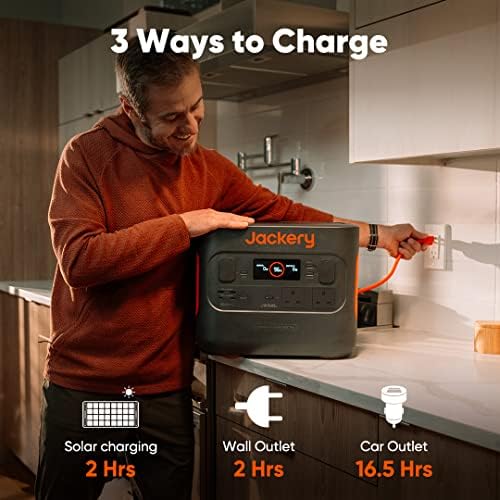 Jackery Explorer 1500 PRO Portable Power Station, 2hrs Fast Charging, 1512Wh Capacity with 2 x 1800W AC Outlets, for Home Backup, Emergency, Outdoor Camping - Image 4